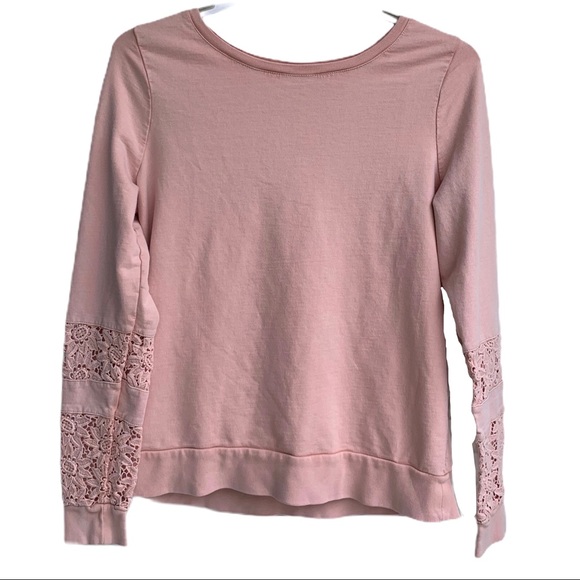 Lucky Lotus by Lucky Brand Lace Sleeve Sweatshirt - Picture 2 of 12